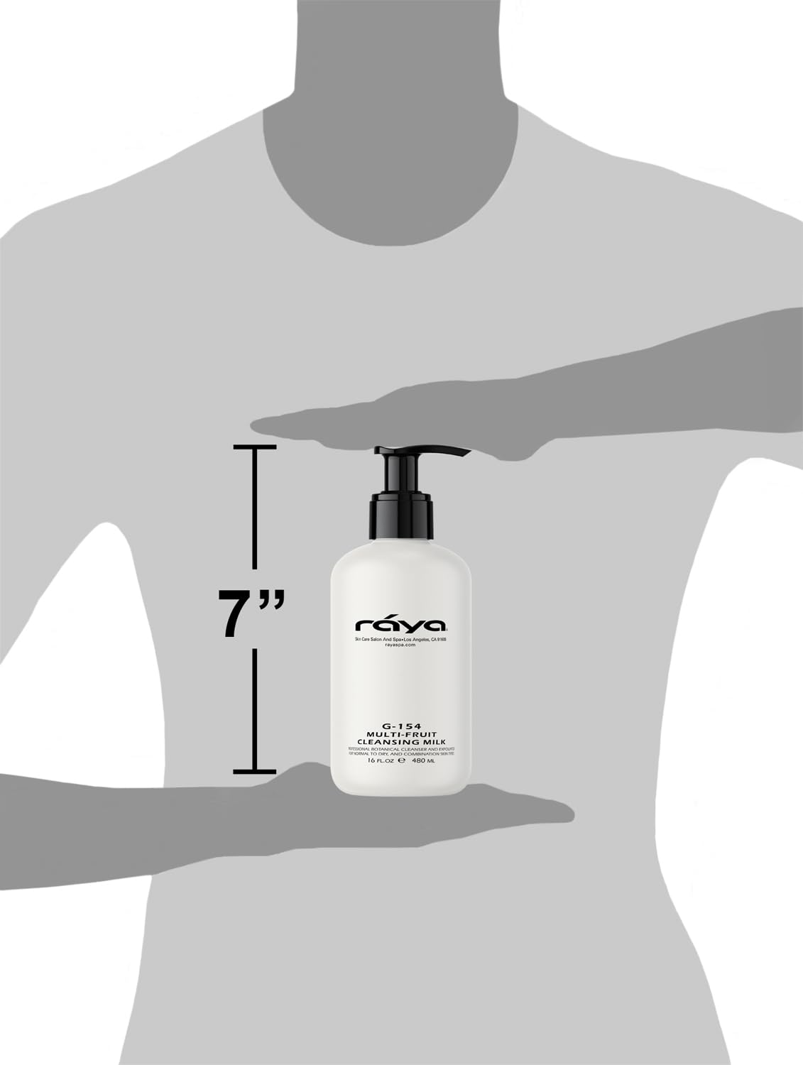 Raya Multi-Fruit Facial Cleansing Milk with AHA and BHA 16 oz (G-154) | Exfoliating Soap-Free Cleanser and Make-Up Remover for Dry and Combo Skin | Made with Multi-Fruit Alpha and Beta Hydroxy Acids