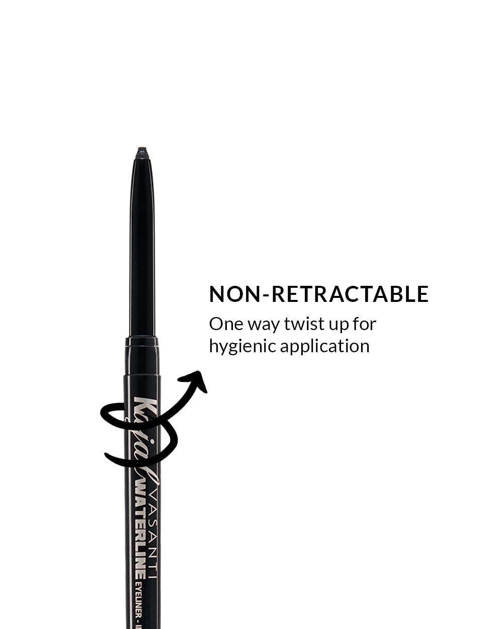 VASANTI Kajal Waterline Eyeliner Pencil (Violet Rays) - Long lasting, Blendable, Safe for Sensitive Eyes, Waterline Eye Liner - Water resisitant & Smudge proof - Opthalmologist Approved and Tested