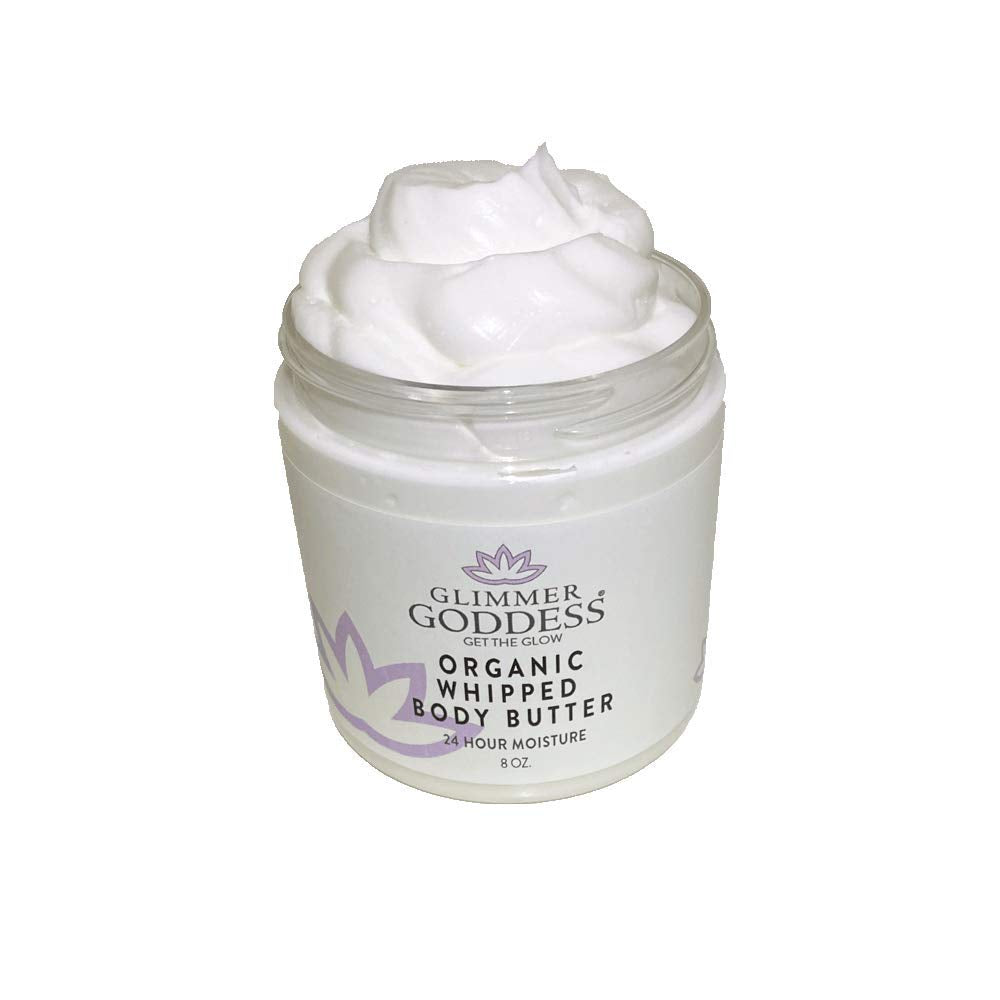GLIMMER GODDESS Organic Whipped Body Butter (Sandalwood & Vanilla Bean) 8 oz