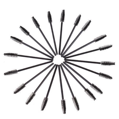 G2PLUS 300PCS Eyelash Brush, Disposable Eyelash Mascara Brushes Wands Applicator Tools Makeup Brush Kits, Eyelash Spoolies Eyelashes Brush for Eyelash Extensions and Eyebrow Brush (Black)