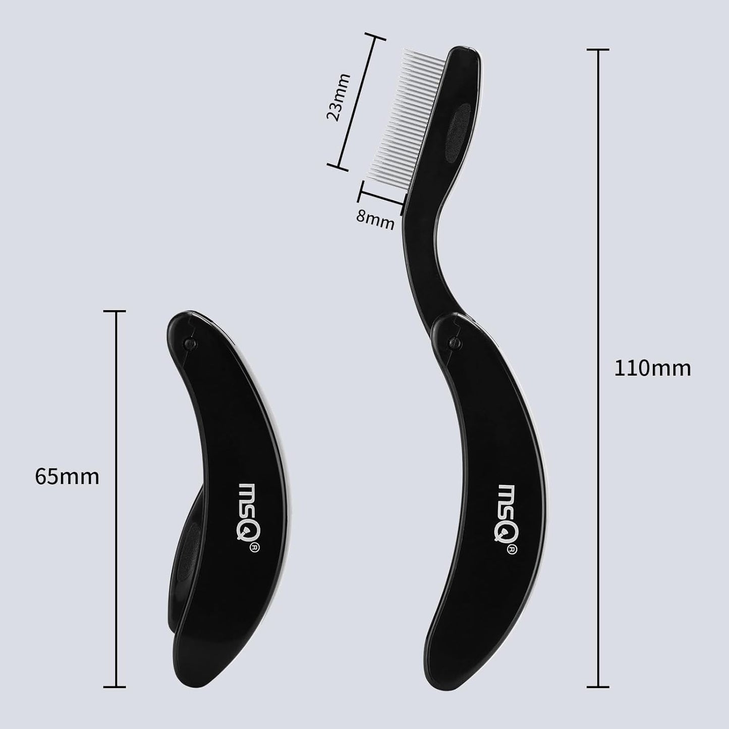 Eyelash Comb MSQ Eyelash Separator Tool Eyelash Comb Separator Folding Eyelash Brush Separator Lash Comb for Eyelash Makeup Brush (Black)