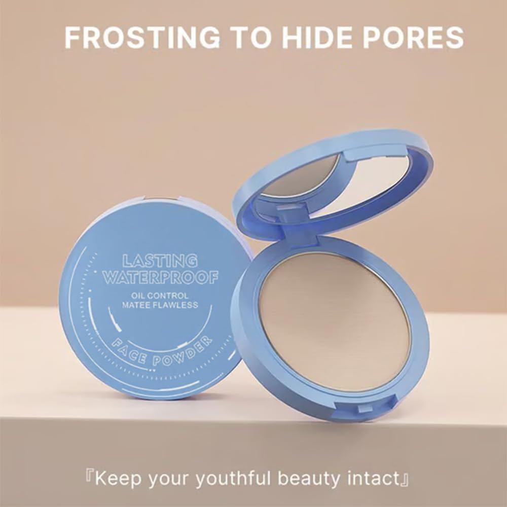 Beauty Powder Cake For Makeup Hold, Face Powder Waterproof Sets Makeup, Matte Perfection Pressed Powder, Long Wearing, Oil & Shine Control for All Skin Tones (#7, 1)