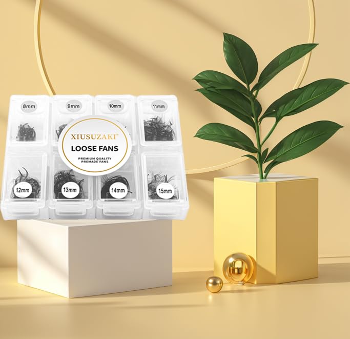 Premade Fans Eyelash Extensions 600 Fans 10D Volume Lash Extensions 0.03 Thickness Eyelash Extension D Curl Premade Lash Fans Mix 8-15mm Fluffy Soft Handmade Loose Fan(600Fans-10D-0.03-D,8-15mm)