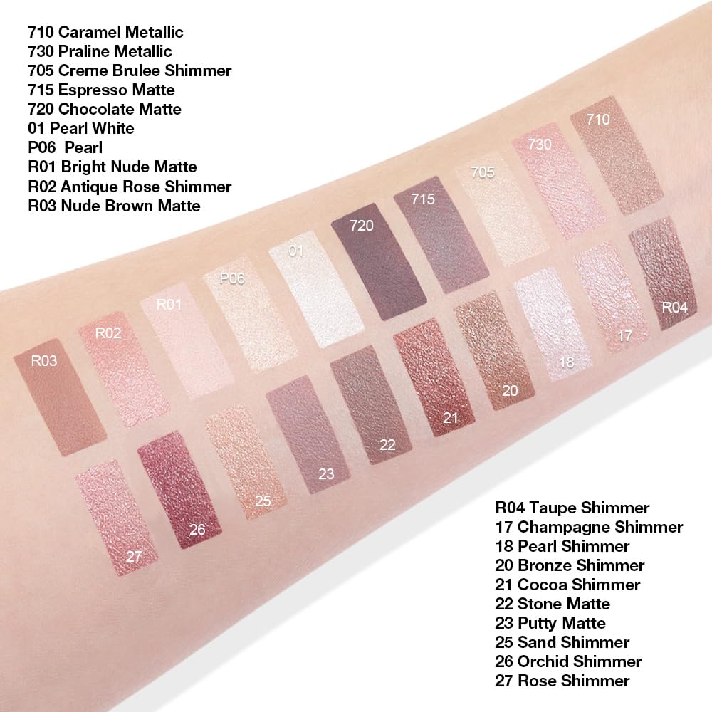 evpct Matte Bright Nude Single Cream Eye Shadow Palette Pot Makeup for Older Women, Highly Pigmented Monochrome Cream to Powder Eyeshadow Palette Matte Liquid eyeshadow, Natural Waterproof Blendable