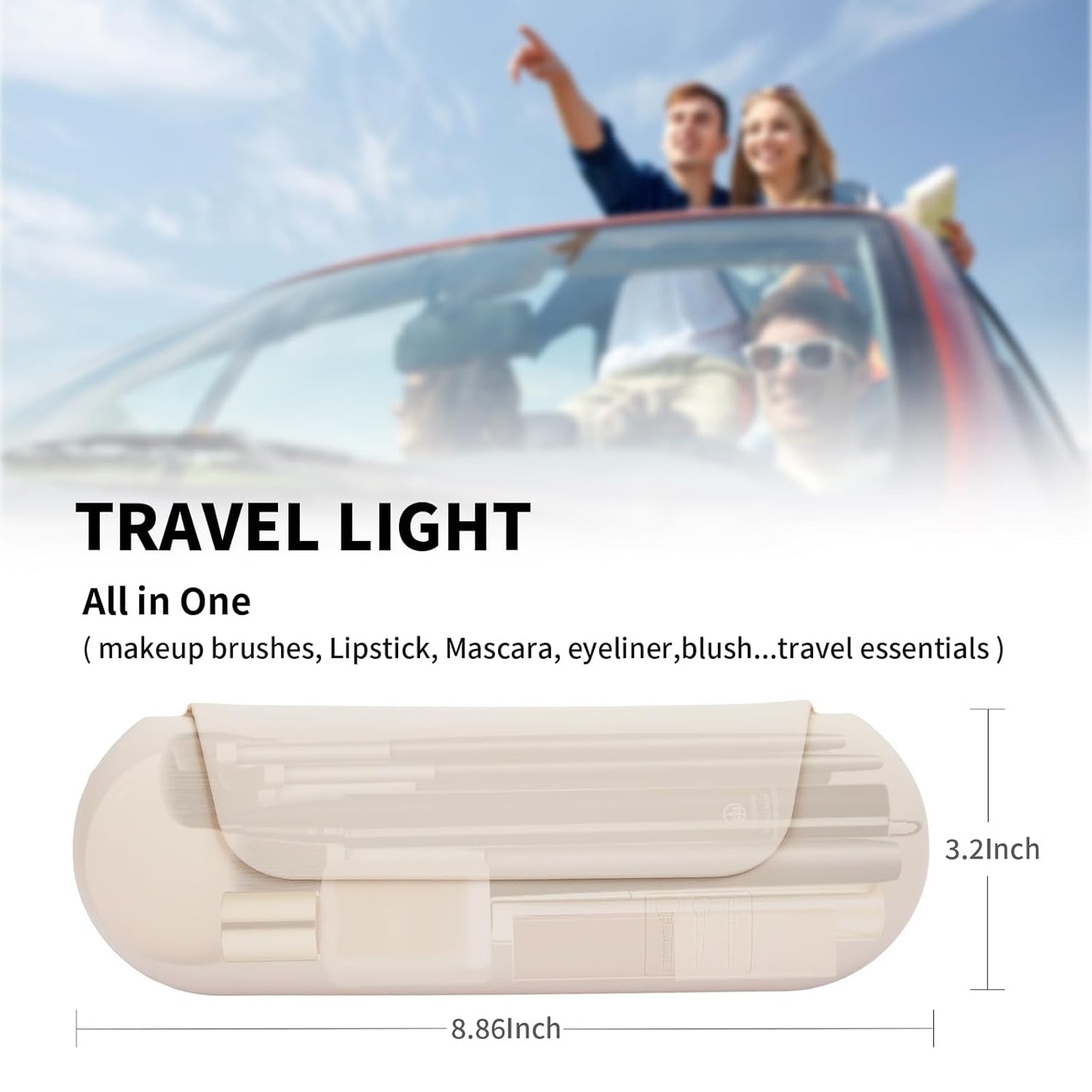 Silicone Makeup Brush Holder Travel Cosmetic Bag:Soft Portable Cosmetic Face Brushes Holder with Upgrade Anti-Fall Out Magnetic Closure, Large Travel Makeup Brush Case - Starlight