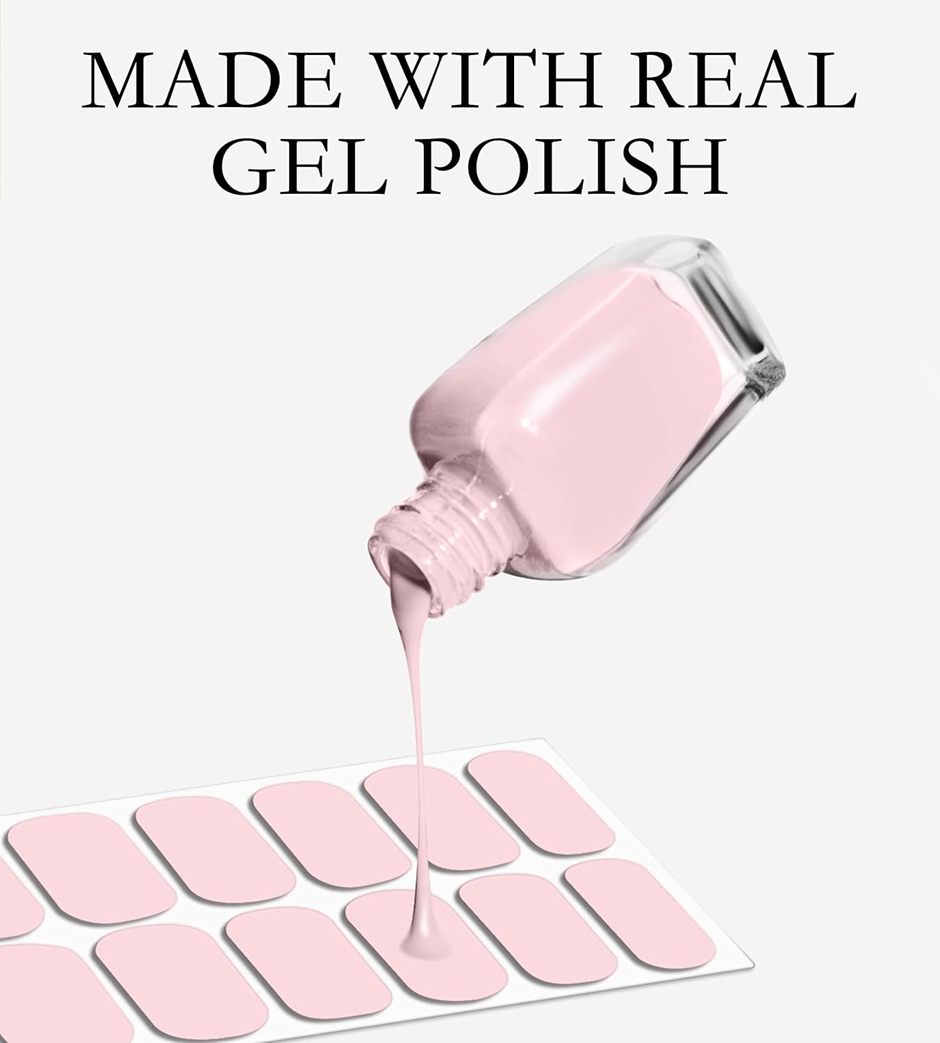 Nail Polish Strips Long Lasting, 20Pcs Wraps, Easy Apply& Remove Salon Quality Gel Nail Stickers (Total Black)