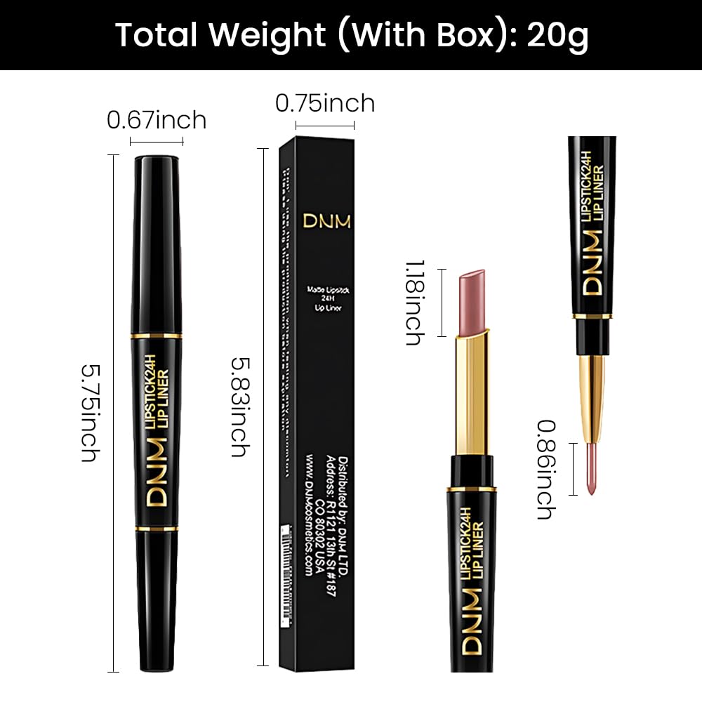 Kaely 2-in-1 Light Nude Beige Matte Lip Liner & Lipstick Combo Set Kit for Women, Magic Neutral Lipstick 24 Hours Original Lips Liner Pencil Stain Makeup Long Lasting Waterproof 23