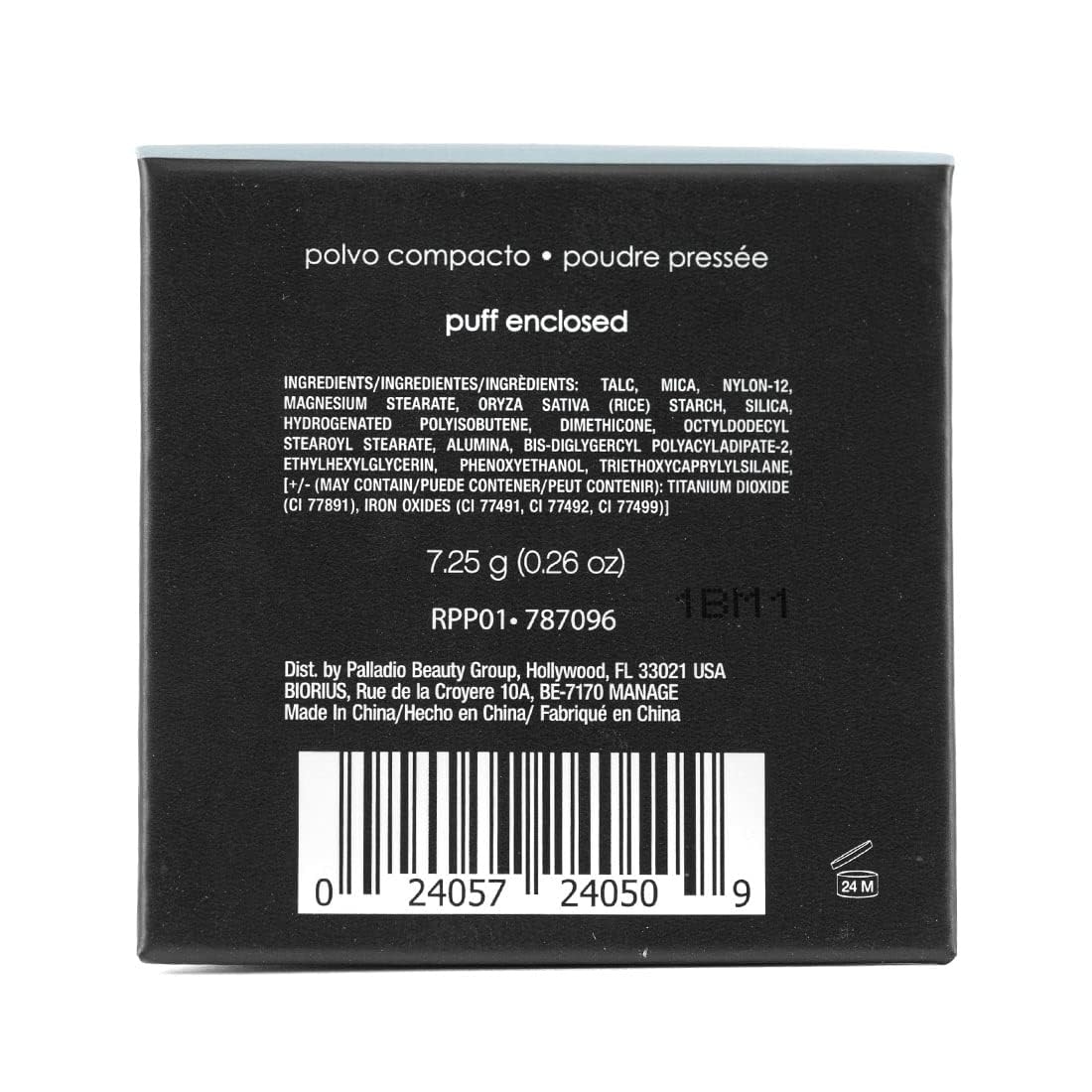 Palladio, Pressed Rice Powder with Mirror Mattifying Makeup Setting that Lasts All Day Instantly Absorbs Oil Works alone or with makeup, Translucent, 0.26 Ounce