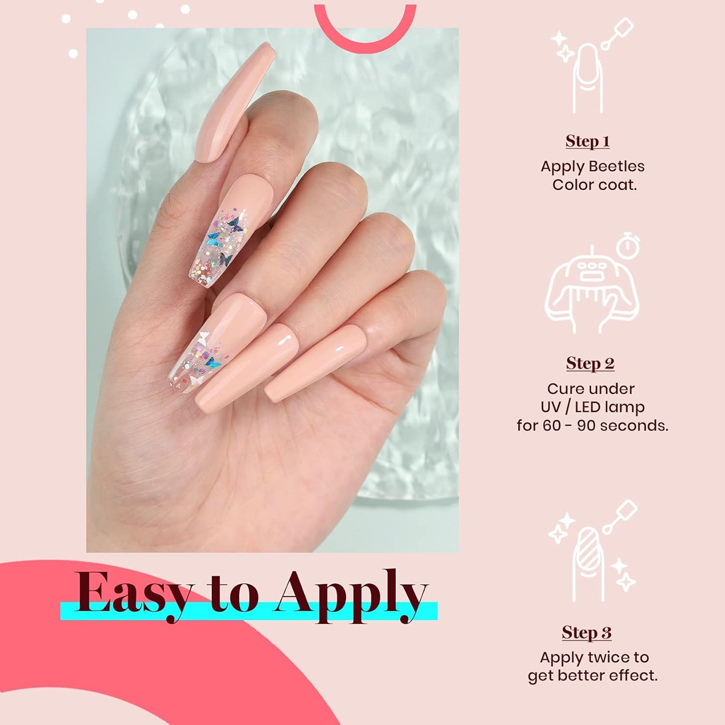Beetles 15ml Natural Gel Polish Pale Nude Color Nail Gel Pink Neutral Soak Off Uv LED Nail Lamp All Season Nail Art Design Manicure Salon DIY Salon