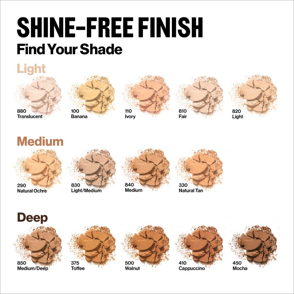 Revlon Powder Foundation, ColorStay Face Makeup, Longwearing, Oil Free-Fragrance Free, Noncomedogenic, Cappuccino (410)