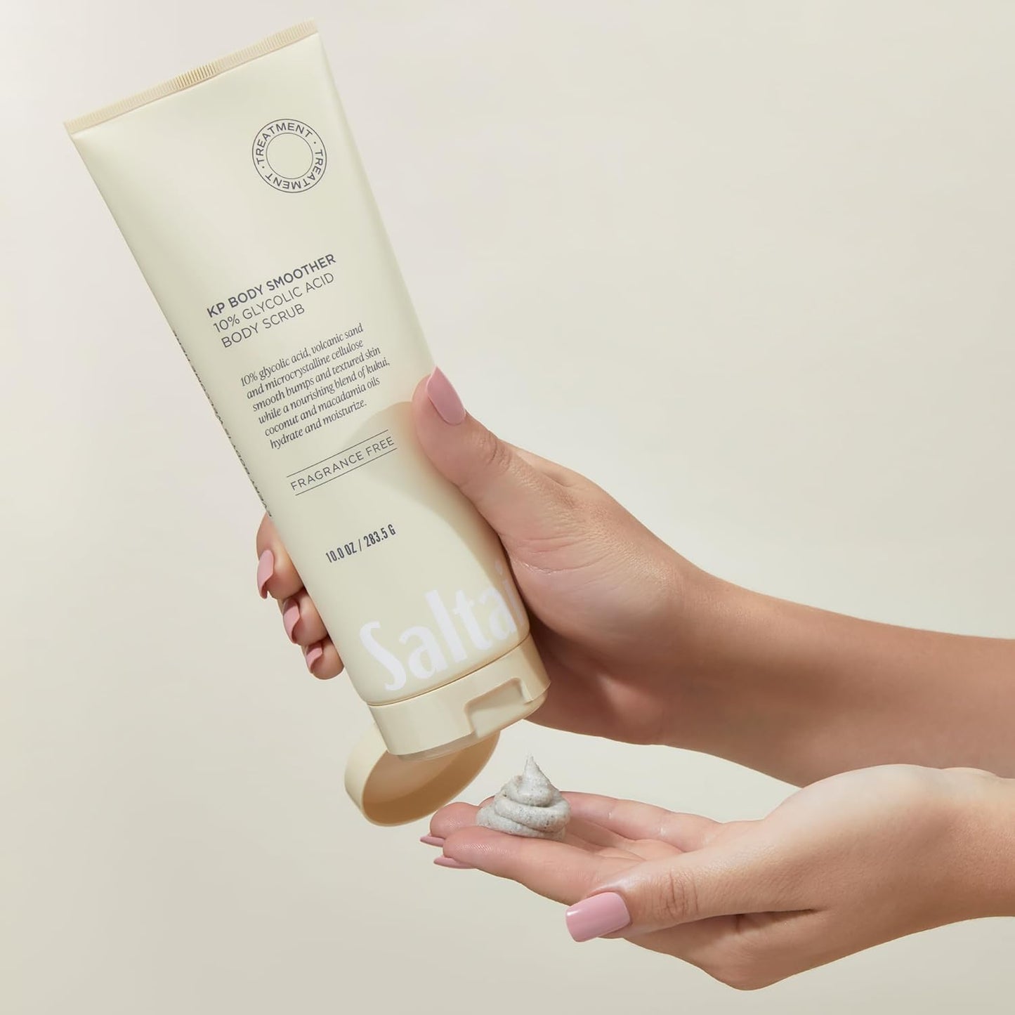 Saltair KP Body Scrub. 10% Glycolic Acid Treatment with Volcanic Sand and Plant Moisturizers. Fragrance-Free Physical Chemical Exfoliator. Exfoliating Body Scrubber for Rough Bumpy Skin, 10oz.