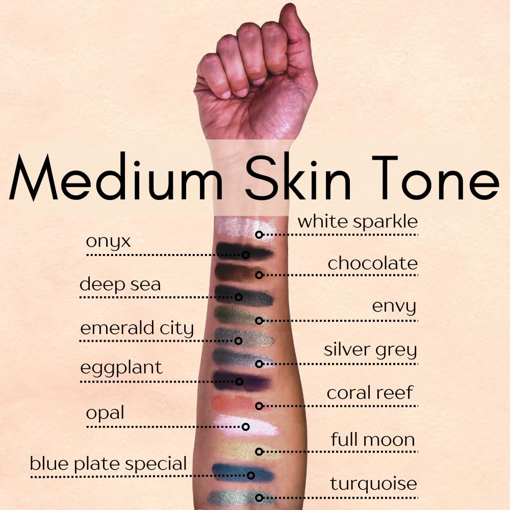 Deep Sea Blue Green Glitter Single Loose Mineral Powder Eyeshadow; Vegan, Talc & Paraben Free