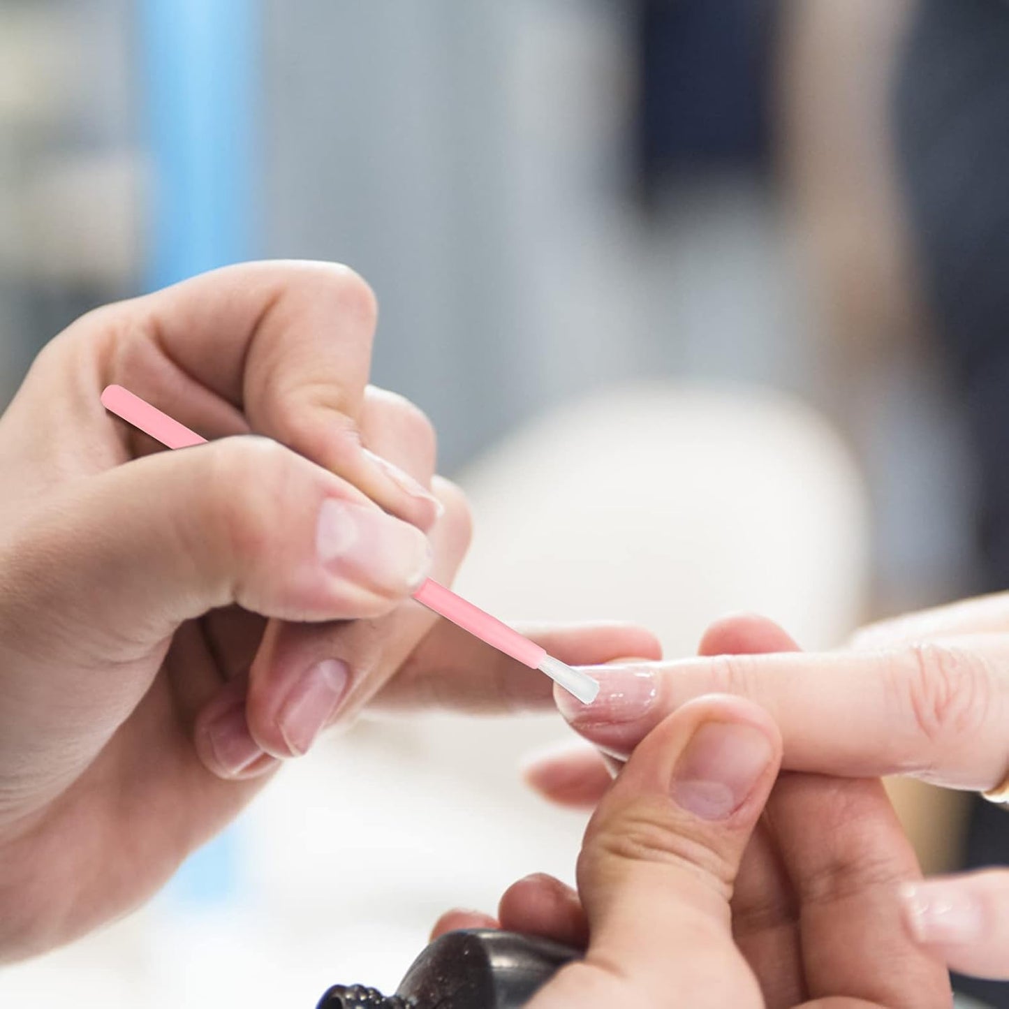 G2PLUS Lip Brushes, 50Pcs Disposable Lip Gloss Wands, Portable and No-Clean Lipstick Applicator, Nail Polish Brushes Makeup Tool for PYO Cookie Paint, Painting, Detail Brush (Pink)