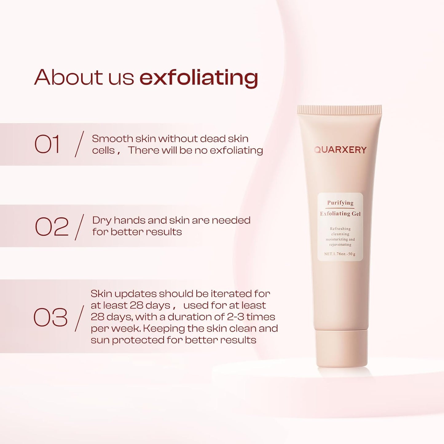 QUARXERY Purifying Exfoliating Gel 2Pcs:Gentle for Face - Facial Peeling Gel Scrub for Face Cleans Dirt & Oils