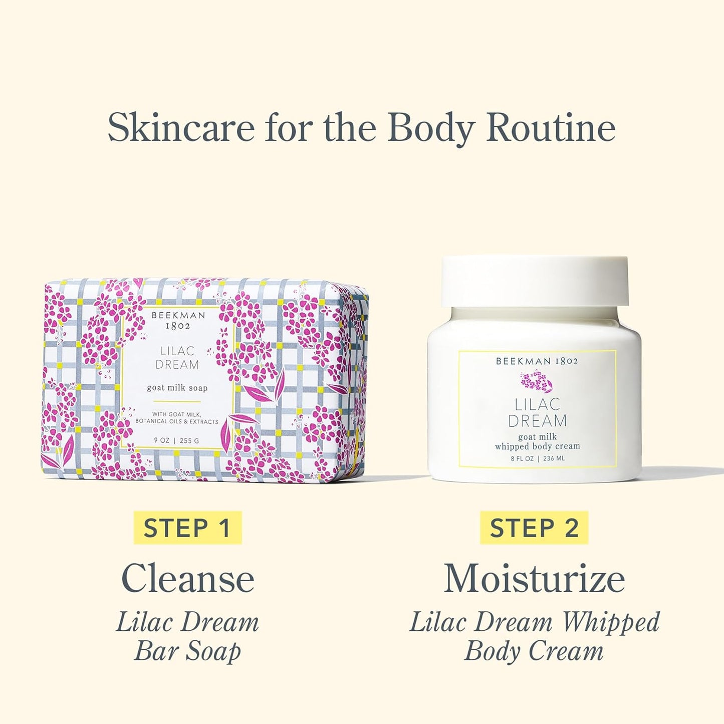 Beekman 1802 Lilac Dream Whipped Body Cream - 8 oz - Moisturizes, Soothes & Softens - With Coconut Oil and Mango Seed Butter - No Irritation - Good for Sensitive Skin