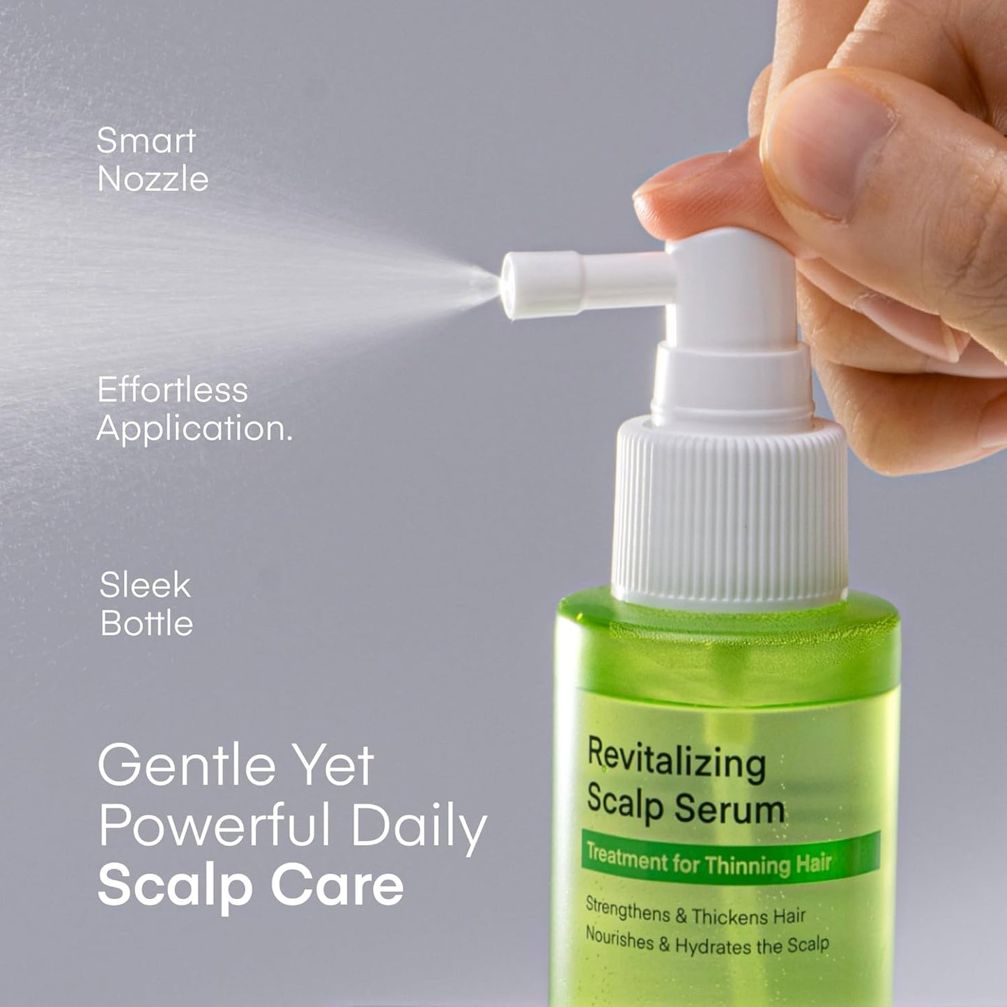 Scalp Serum Hair Growth Spray - Korean Leave-In Vegan Tonic with Niacinamide & Panthenol to Strengthen Roots, Thicken Hair, Hydrate & Nourish Scalp, Reduce Thinning