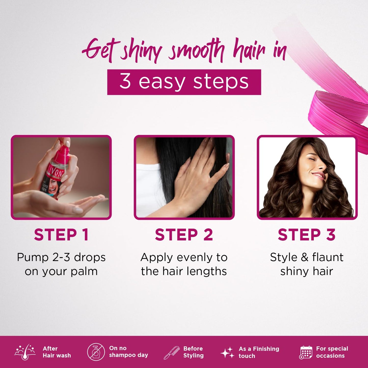 Livon Hair Serum for Men & Women | Frizz-free, stronger and shinier hair | Sulphate & Paraben free| For All Hair Types | Lightweight & Non Greasy | Enriched with Argan Oil & Vitamin E | 3.3 Fl.Oz