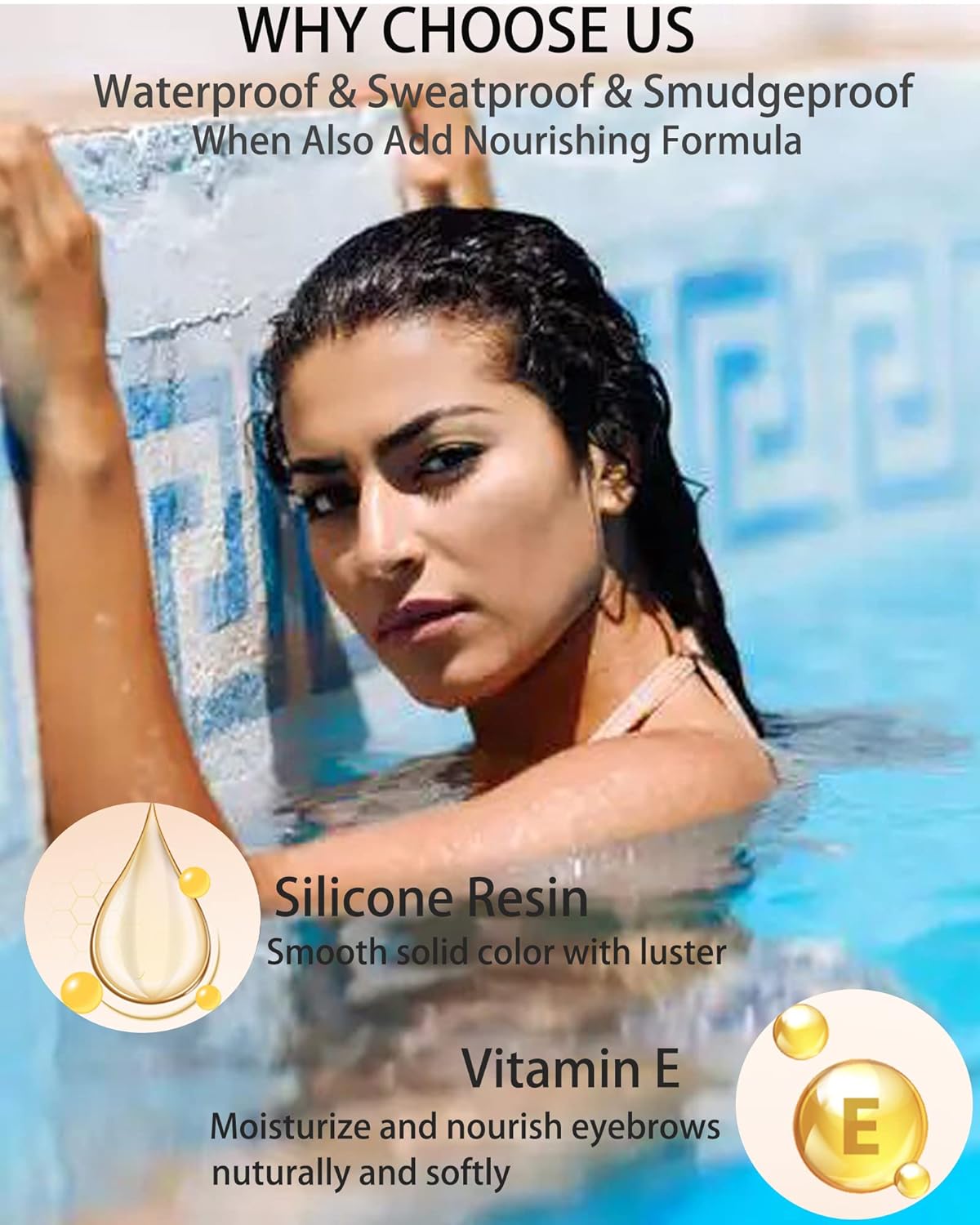 Waterproof Tinted Brow Gel - Long Lasting, Smudge-Proof Liquid Eyebrow Makeup - Volumizing Enhance Eyebrow Mascara for Women - With Brow Razor Brush - 02 Auburn