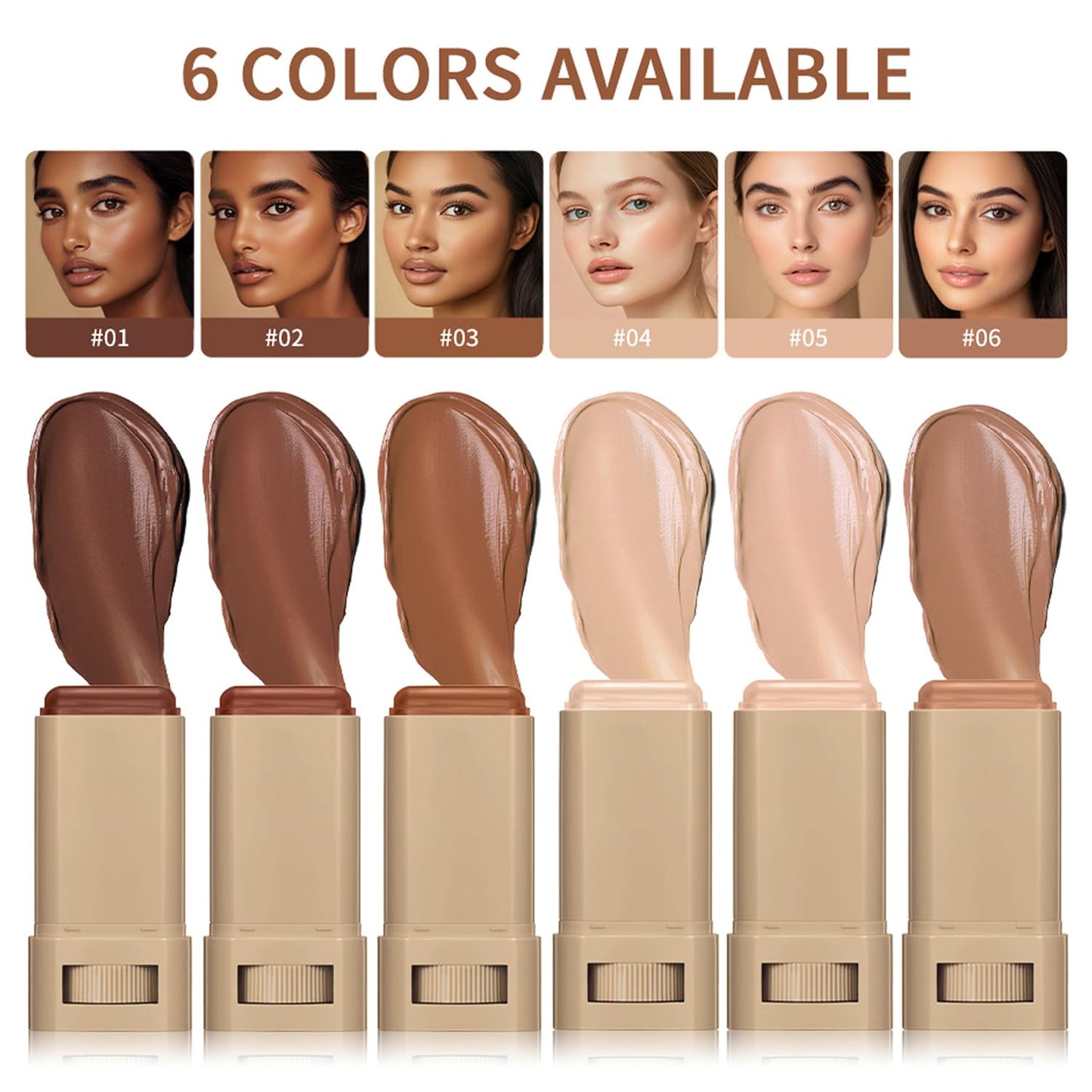 2PCS Foundation Stick Beauty Balm Serum Boosted Skin Tint, Solid Tinted Moisturizing Serum Contour Stick, Natural Fit, Moisturizing & Concealing Foundation Sticks (#04)