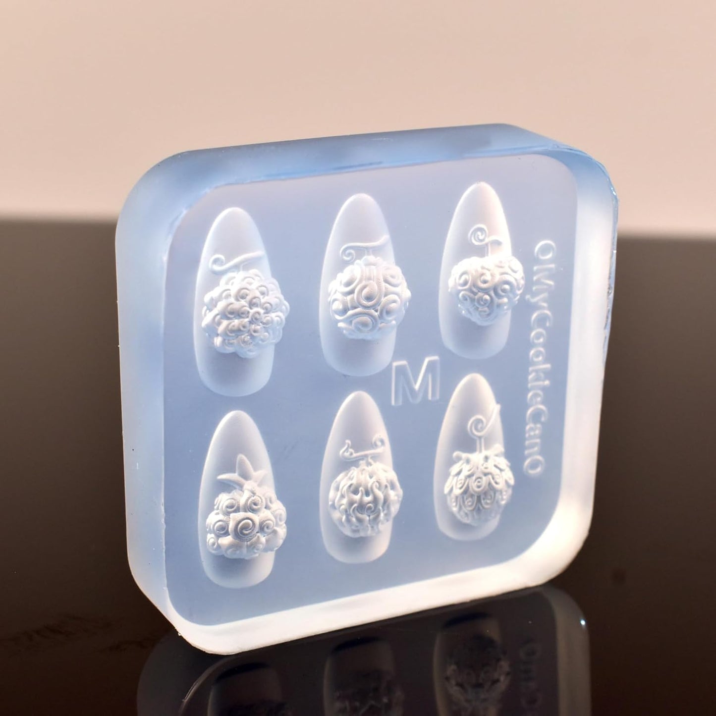 3D Flowers Nail Mold Devil Fruit Carving Template Silicone Nail Tools for Resin Charms Manicure DIY Supplies