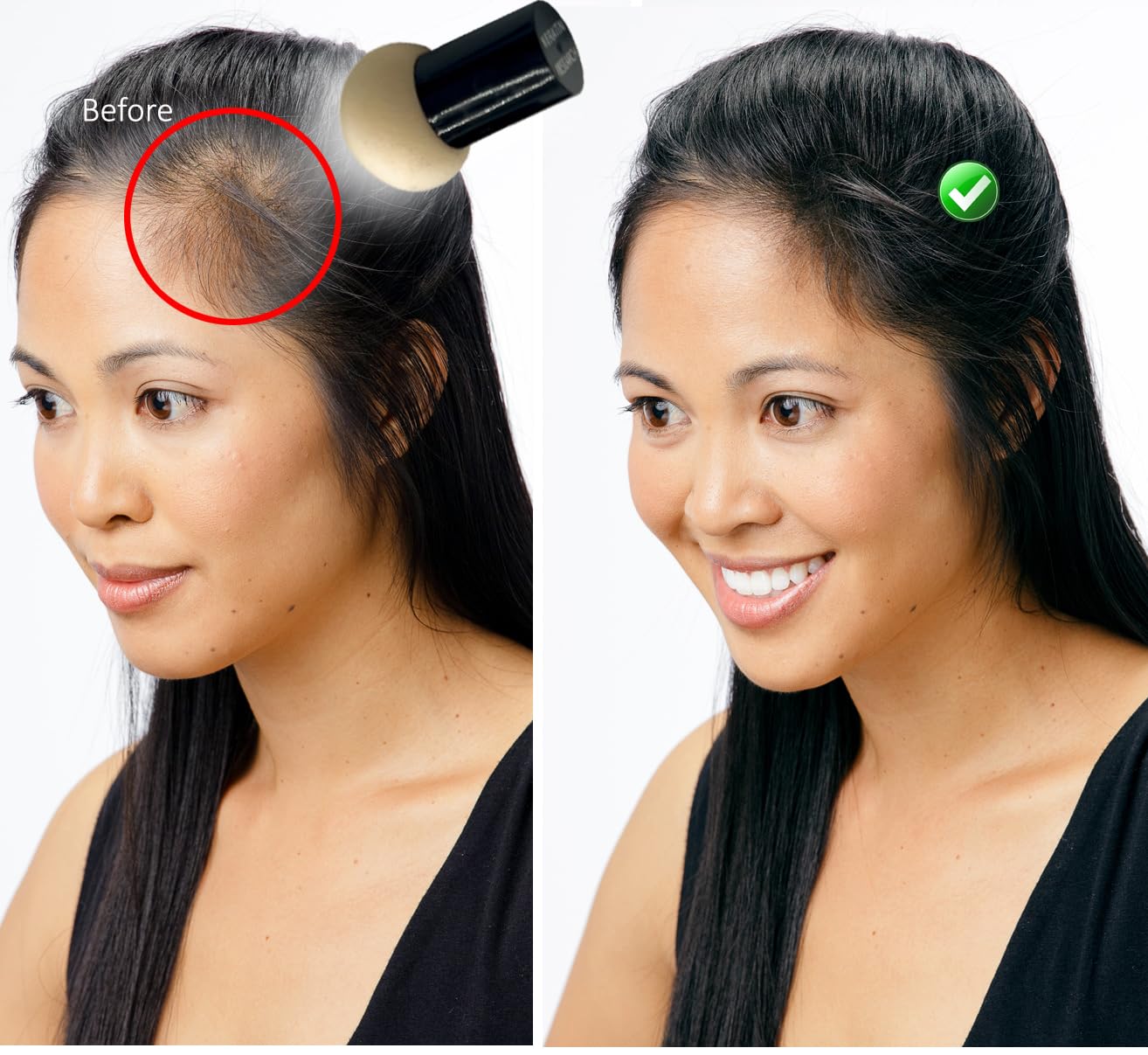 KERATIN RESEARCH Hairline Filler Unisex Mineral Powder Root Touch-Up Hair loss Concealer Scalp & Beard Bald Patch Coverage Fibers for Thinning Hair Waterproof Organic Natural look (BLACK, XL)