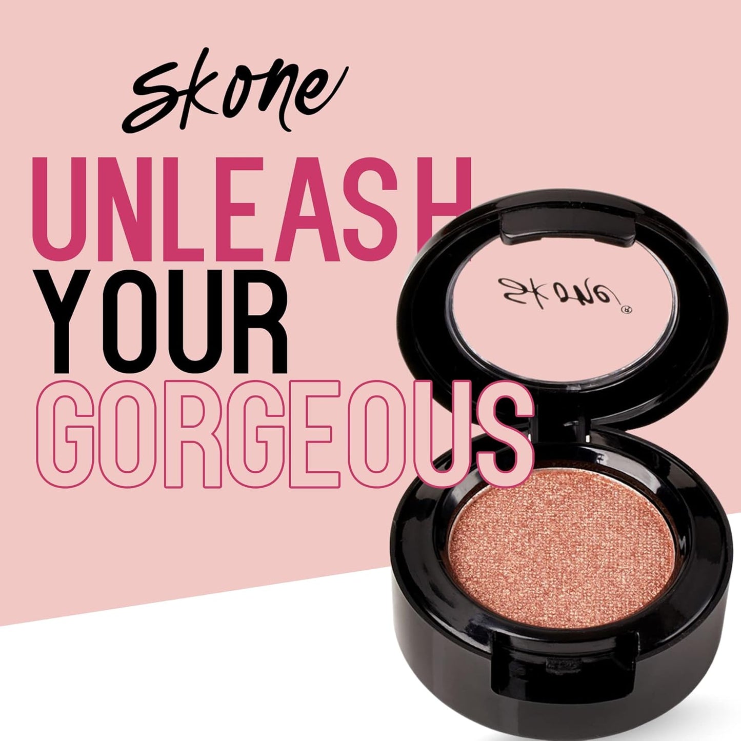 Skone Cosmetics Gems Eye Shadow, Highly Pigmented, Longwear Eye Makeup, Single Eyeshadow with Pro Shimmery Finish - Ultra-Blendable, Slightly Shimmer Shades - Gold Eyeshadow - Champagne