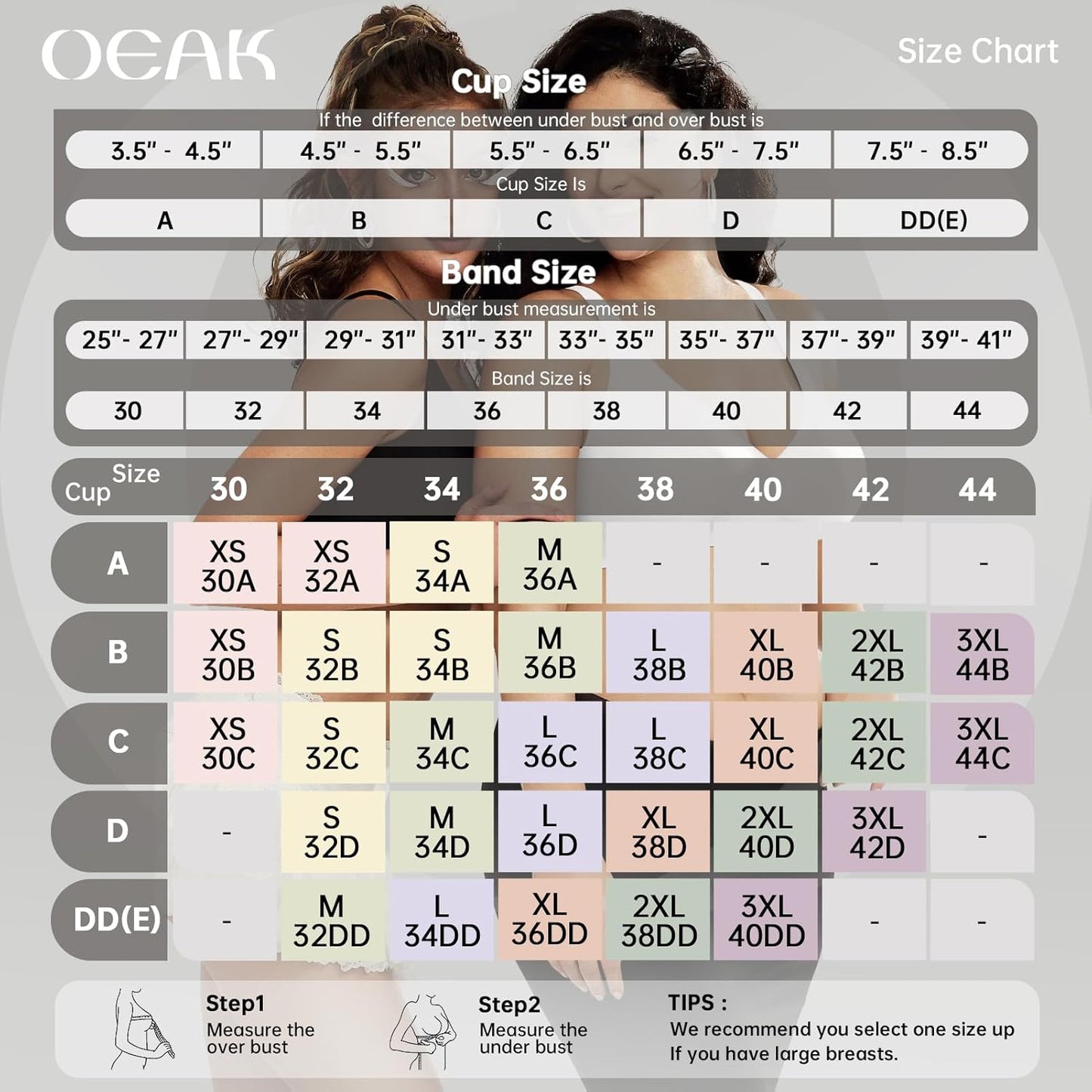 OEAK Womens Deep V Bras Wireless Comfortable Bra Supportive No Underwire Bras Tshirt Push Up Bralettes Plunge Seamless Bra