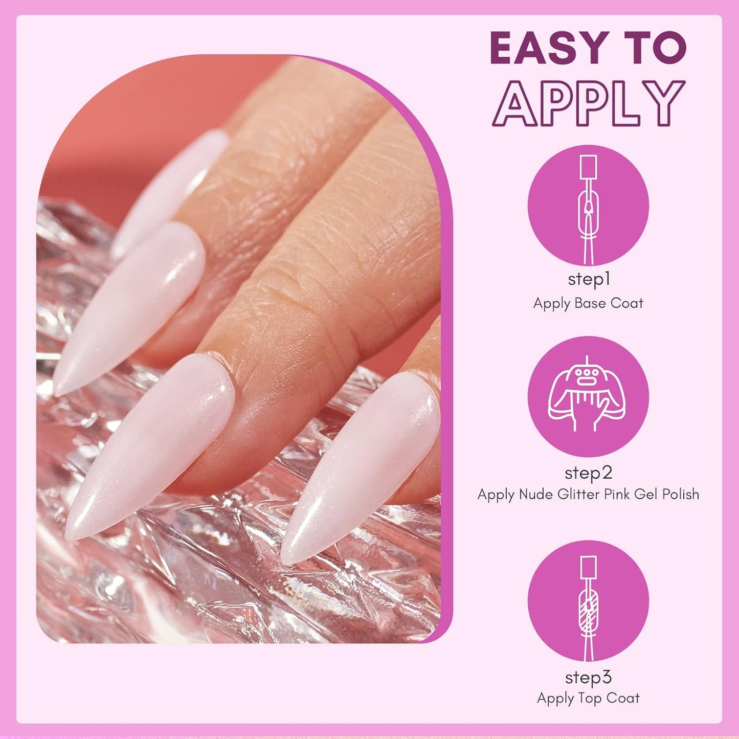 Makartt Gel Nail Polish: Jelly Pink Gel Polish Glitter Natural Nude Soak Off UV/LED Gels for DIY Manicure & Nail Art Designs, Home & Salon Use - Soft Whisper 15ml