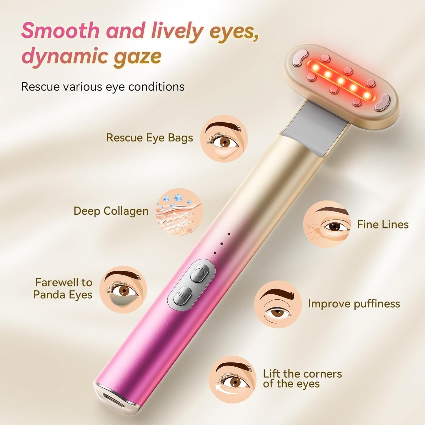 7 in 1 Red-Light-Therapy,Red Light Therapy for Face Eye Skincare Equipment at Home,Red for Skincare & Blue Rejuvenation Tool (Rose Purple)