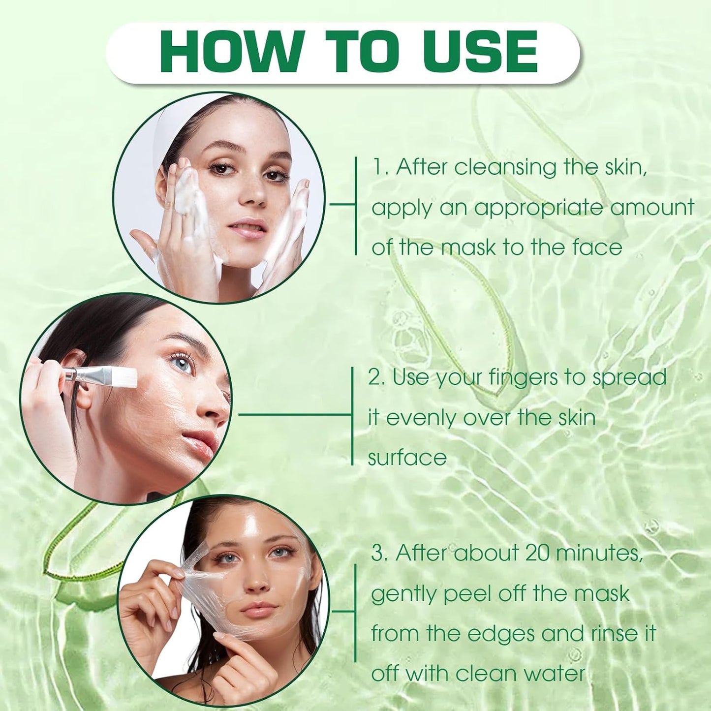 2 Pack Aloe Vera Peel Off Mask-Pore Cleansing, Soothing and Hydrating Facial Mask, Oil Control, Soothes Dry Skin, Facial Care, for All Skin Types