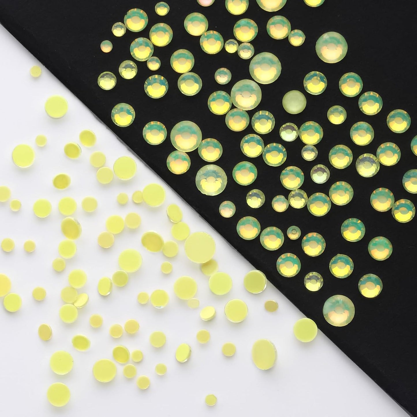 F Yellow Flatback Rhinestones, Glass Rhinestones for Nail Art and Craft, Glue Fix, Loose Crystal Gemstones(F Yellow, SS10, 1440pcs, 2.7-2.8mm)