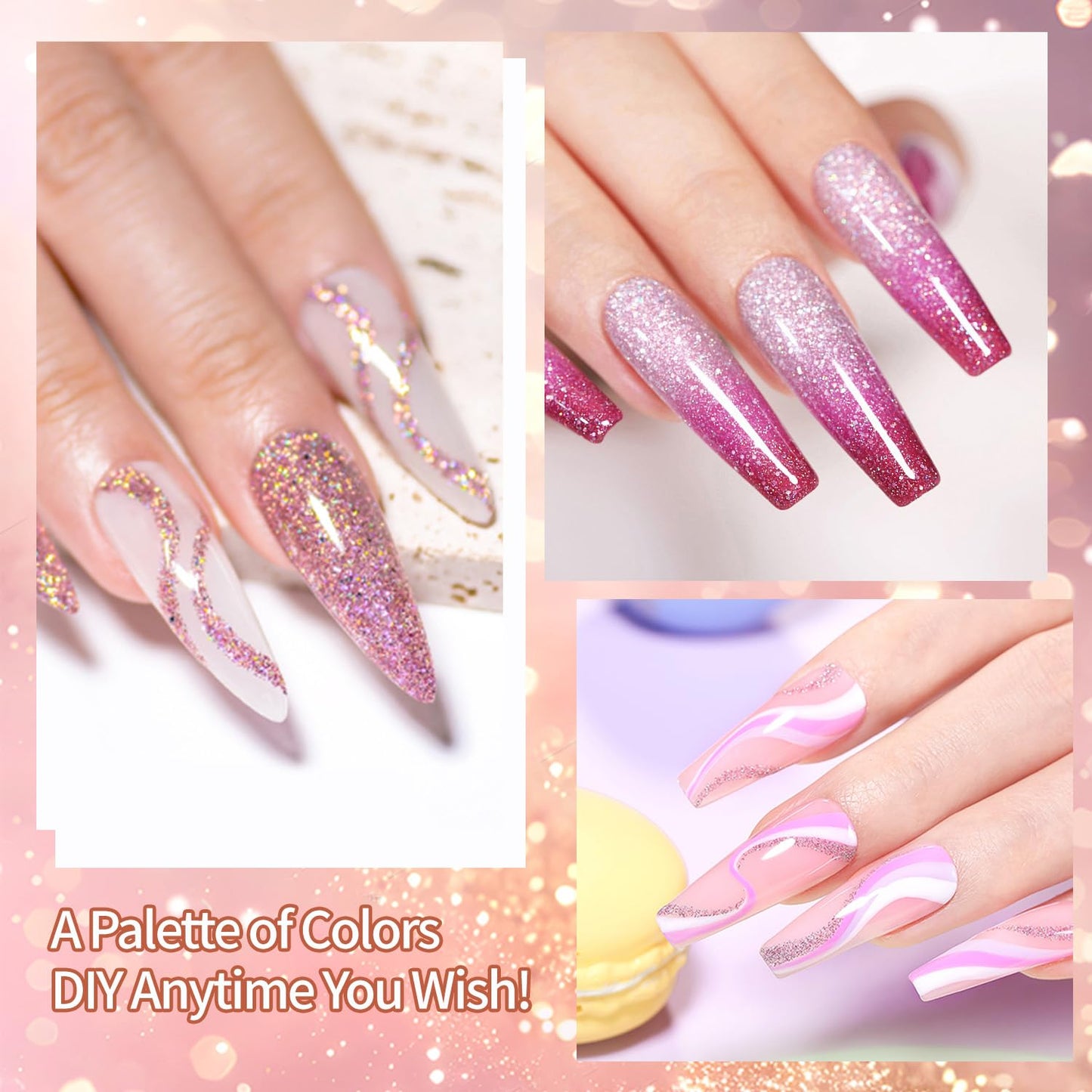 Finger Secret 4 Colors Ombre Gel Nail Polish Set Gradient Pat Painting Gel Ombre Color Palette with 20Pcs Nail Sponges for Nail Art DIY Salon or Home Use(k7)