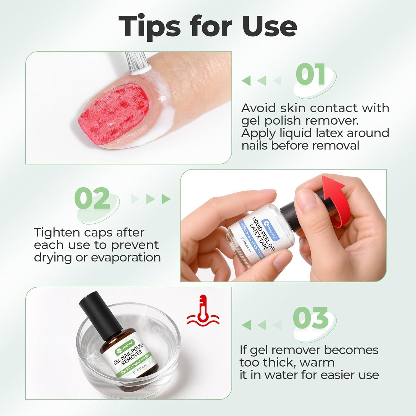 Gel Nail Polish Remover: 15ml Nail Polish Remover with Liquid Latex for Nails Peel off, Fast & Easy Remove Gel Polish in 2-5 Minutes, No Soaking or Wrapping, Cuticle Protectors