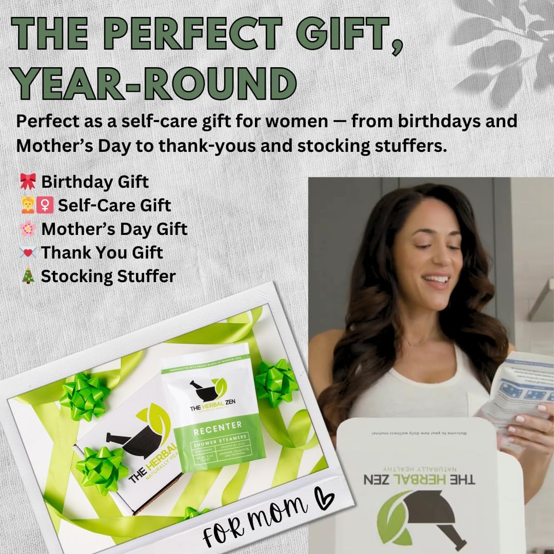 Recenter Shower Steamers Aromatherapy with Lavender and Eucalyptus Essential Oils, Aromatherapy Shower Bombs, Self Care Gift, Birthday Gift for Women, Bath Steamer for Women and Men