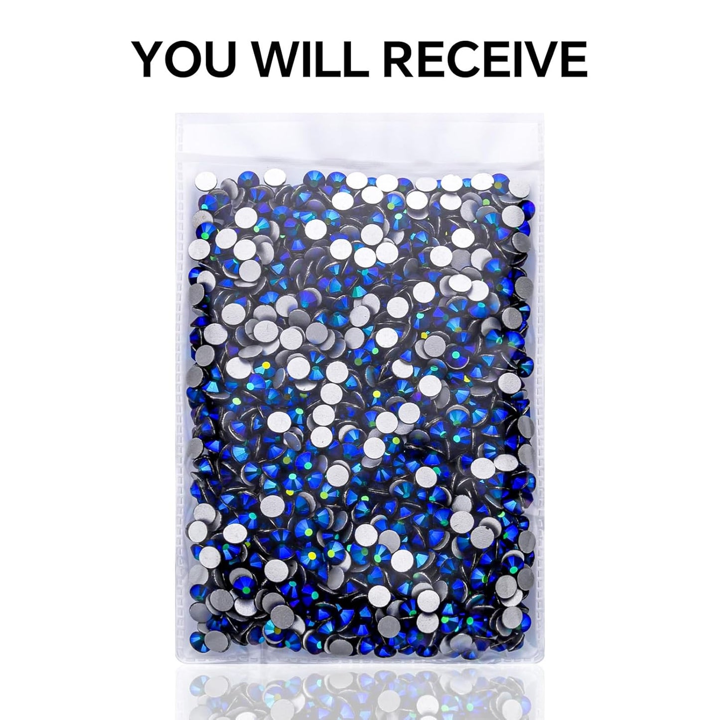1440Pcs Jet Ab Crystal Rhinestones,Glass Flatback Rhinestones Gemstones for Nail Face Makeup Art Crafts Clothes Decoration -(SS16,4.0mm,Jet Ab)