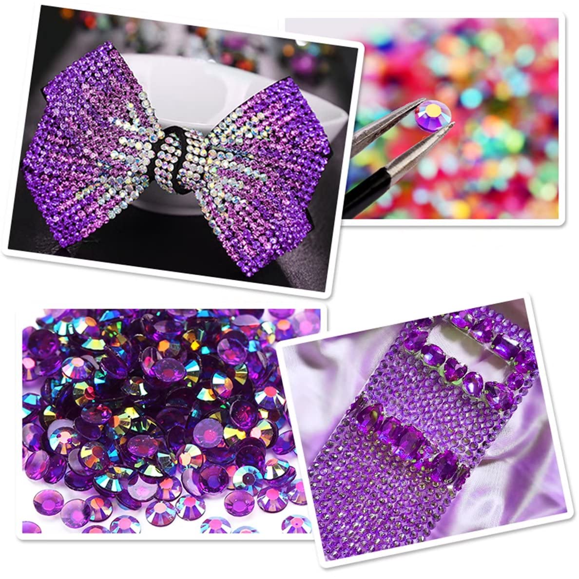 2250 Pcs SS16 4mm AB Flatback Rhinestones for Nails Art Crafts Transparent Glitter Round Gems Crystals DIY Clothes Shoes(Clear Champagne AB)