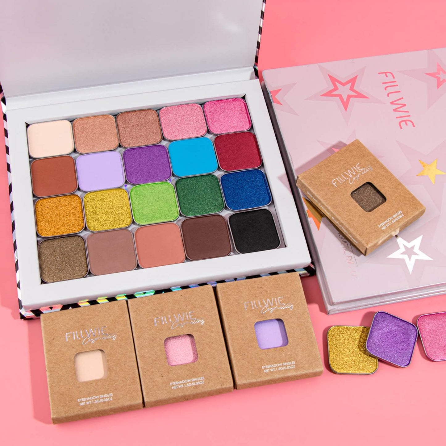 Single Pink Eyeshadow Matte Shimmer Highly Pigmented Blendable Longwear Powder in Magnetic Refill Pan for Custom Palette Easy to Apply and Remove (Fairy Bloom)