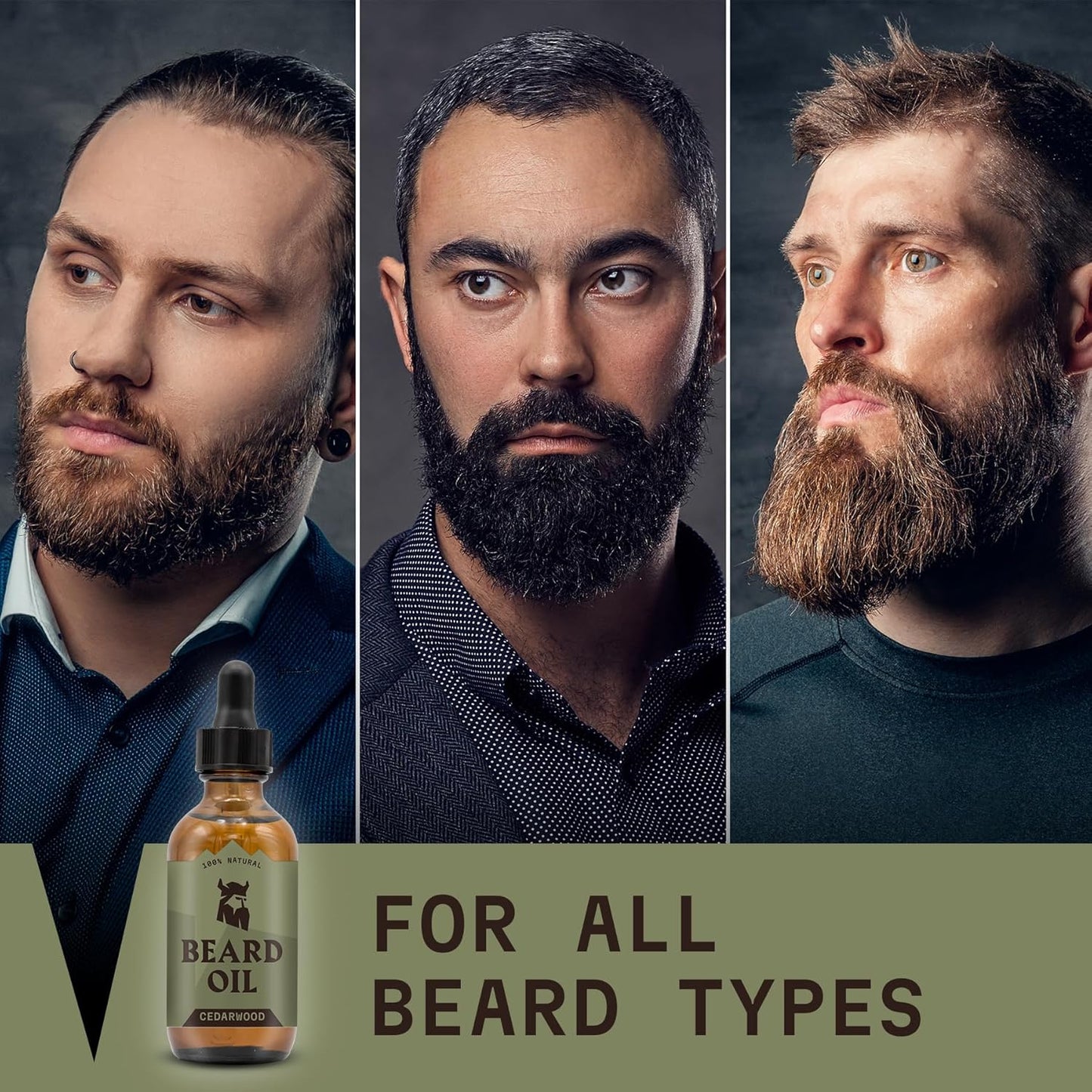 Striking Viking Beard Oil for Men - 2 Fl Oz, Cedarwood Scent - Beard Growth & Conditioning with Argan, Almond Plus Tea Tree Oil & Jojoba Oil for Beard Growth - Softener & Moisturizer