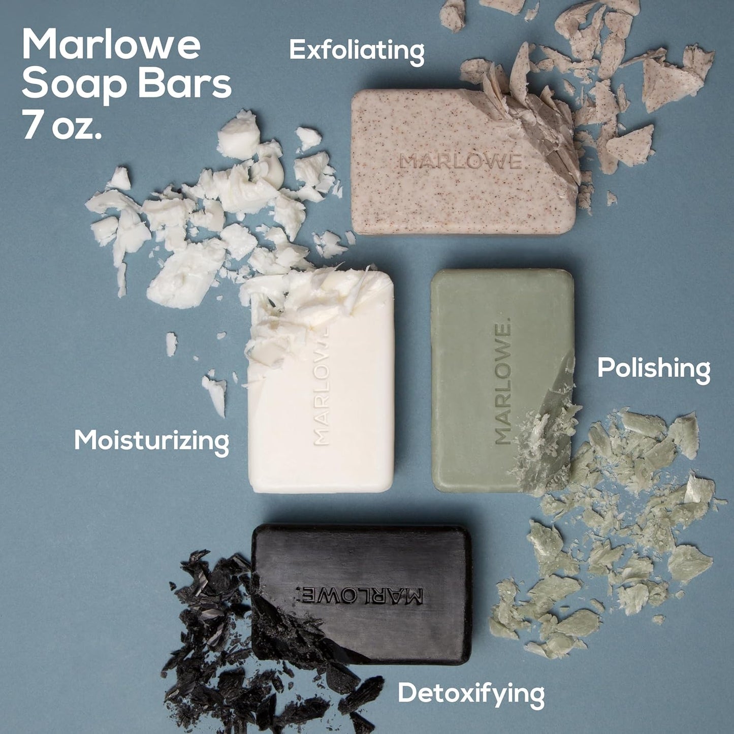 MARLOWE. No. 102 Body Scrub Soap 7 oz, Santal, Exfoliating Soap Bar with Shea Butter, Olive Oil & Green Tea Extracts, Cleanses, Smooths & Revitalizes Skin, Warm Amber, Spice & Citron Scent