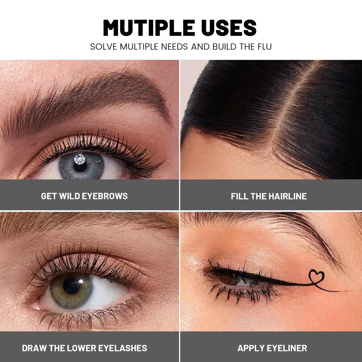 2 Pack 2 Fine Tip Eyebrow Pen, Waterproof Filling Faux Brow Makeup Pencils for Women with Precise Curved Brush-Tip to Fast Create Natural Hair-Like Brows, Last All-Day (Dark Brown)