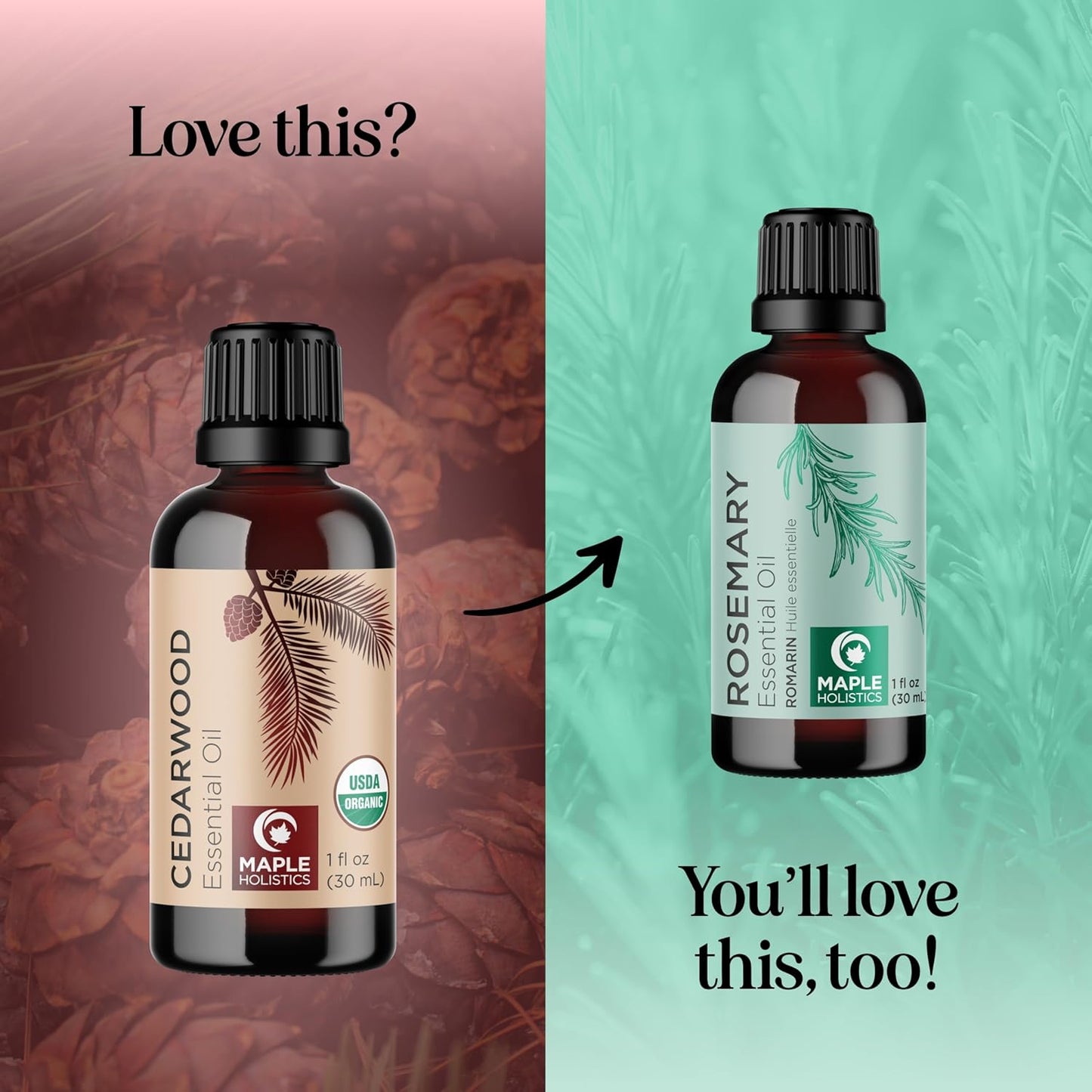Certified Organic Cedarwood Essential Oil - 100% Pure Organic Cedarwood for Hair Skin & Nails plus Beauty DIYs - Calming Aromatherapy Essential Oil for Diffusers - USDA Non-GMO & Undiluted