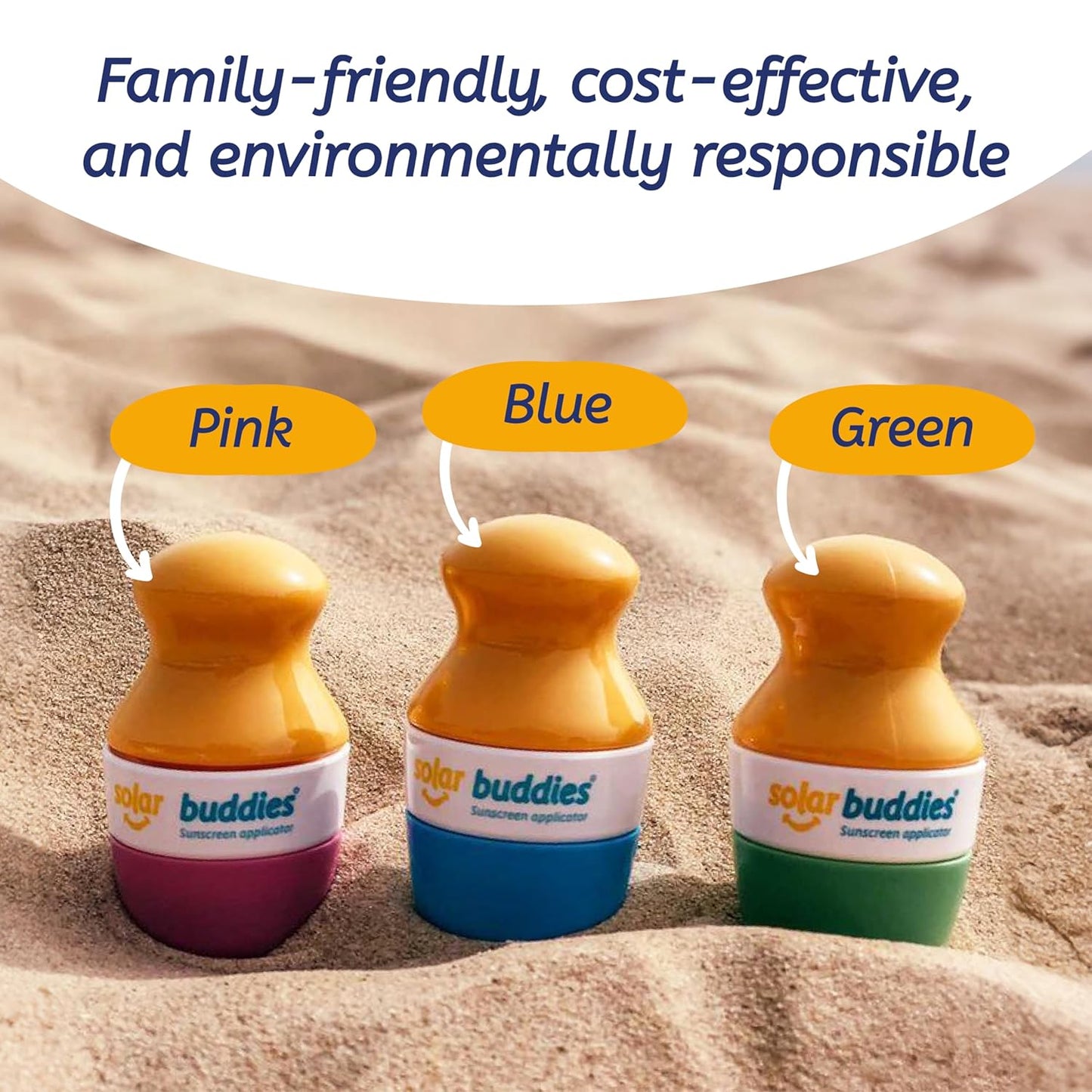 Green Bag Bundle Set For Solar Buddies Refillable Roll On Sunscreen Suncream Applicator Bag Bundle With Applicator Carabina Clip For Families, Kids, Adults, Travel Set