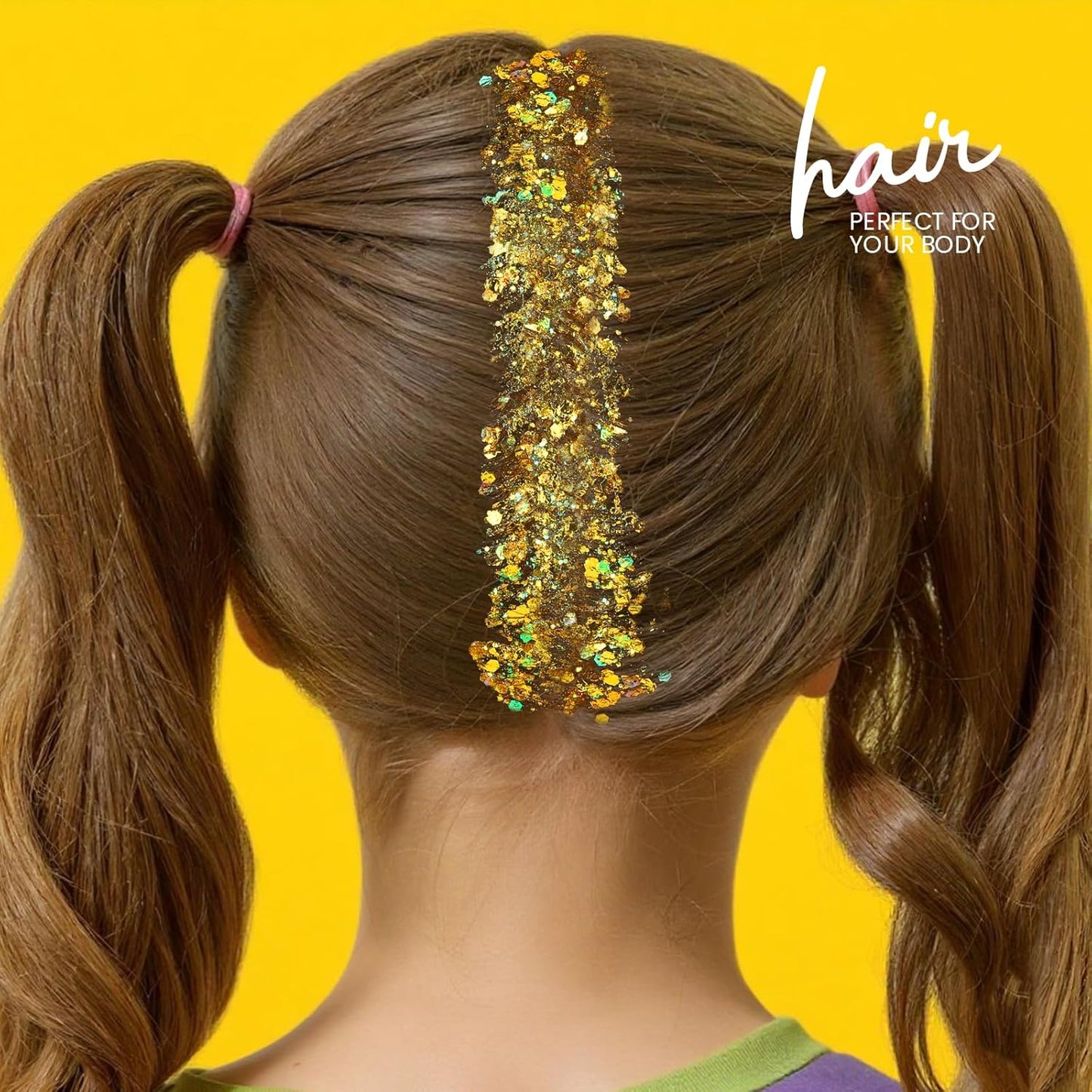 Teenitor Body Glitter, Gold Face Glitter Gel Hair Glitter for Kids, 80g/2.8oz Gold Glitter for Face, Makeup, Hair, Eye, Face Glitter for Women