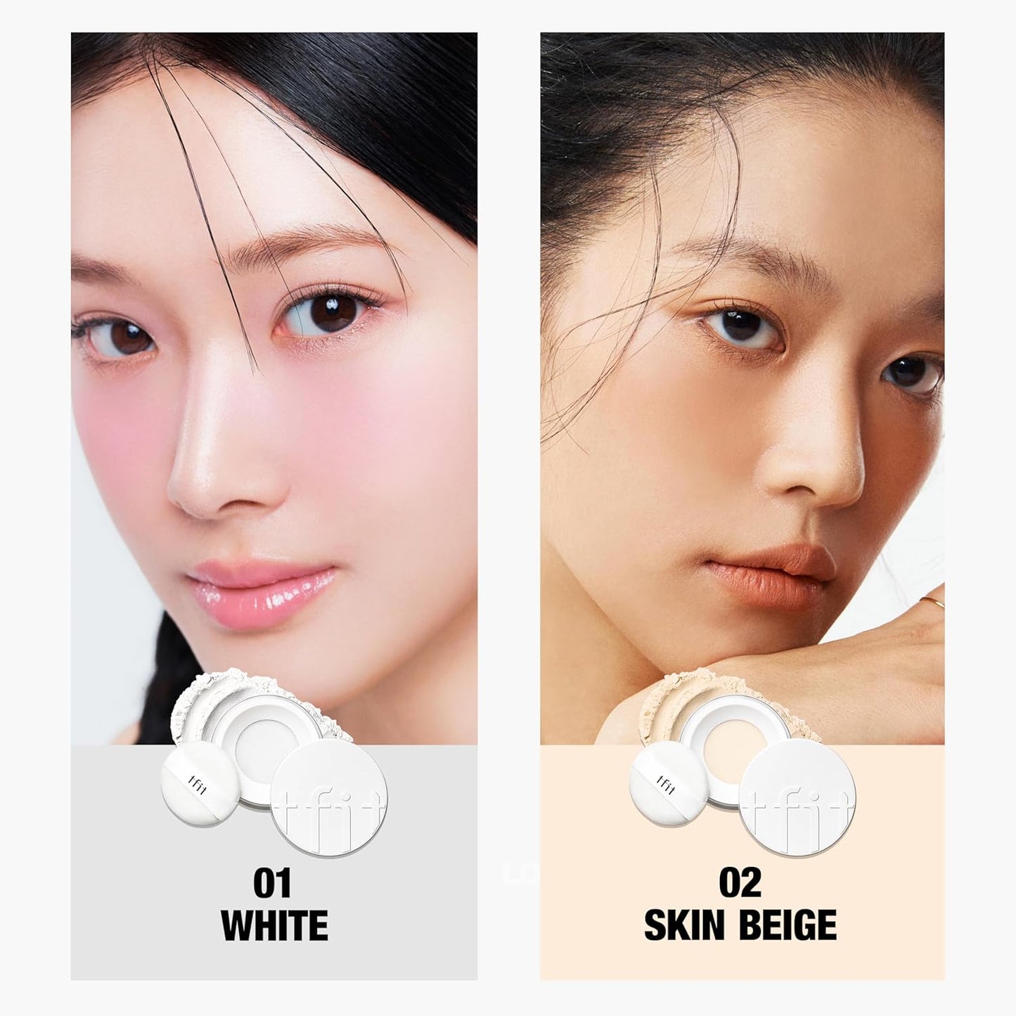 TFIT Translucent Set Finishing Powder - Sebum Control Face Loose Powder, Matte & Silky Finish, Lightweight, Long-lasting, Korean Makeup Setting Powder, 0.24 Oz. (01 White, 0.24 Oz.)