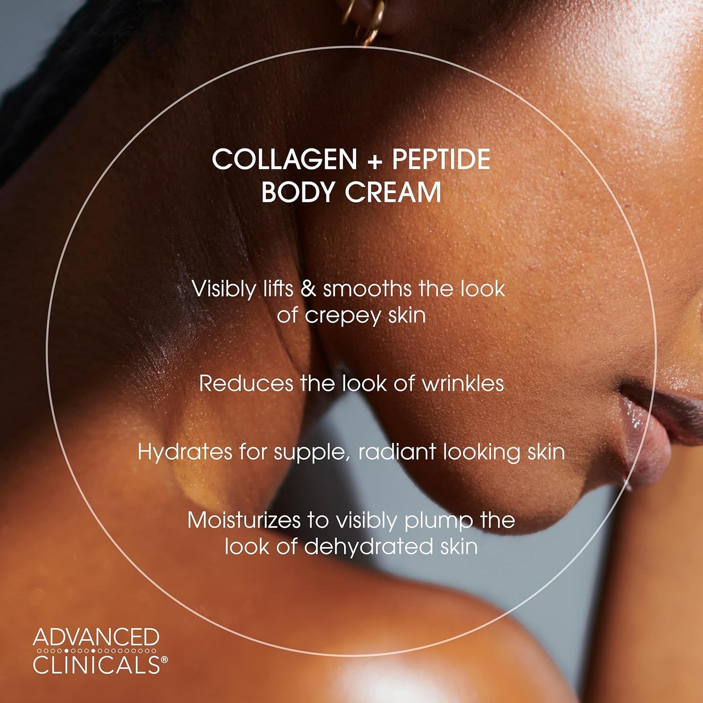 Advanced Clinicals Collagen Peptides Firming Body Lotion Face Cream + Collagen Body Oil Moisturizer 2PC Skin Care Set For Women & Men | Skin Tightening Dry Skin Moisturizing Cream & Massage Oil, 2PC