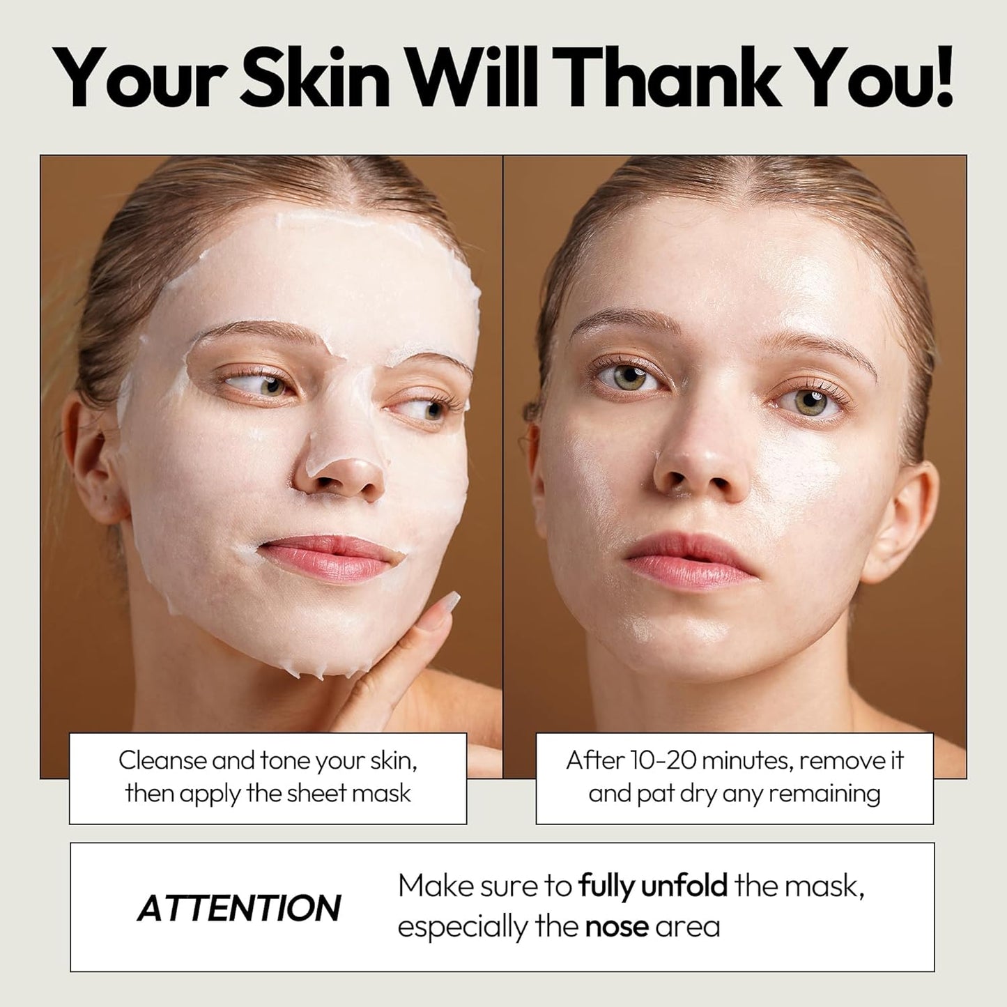 LAPCOS Escargot Sheet Mask, Daily Face Mask with Snail Filtrate to Moisturize and Soothe Skin, Korean Beauty Favorite, 5-Pack