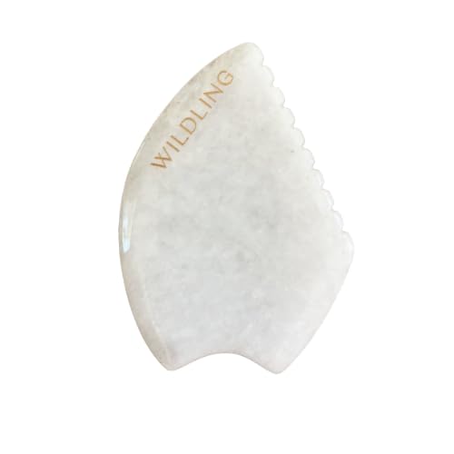 WILDLING Empress Jade Gua Sha Facial Stone I Facial Massage Stone to Lift, Plump, Tone + Sculpt I Patented Design Crafted with 100% Authentic Bian Stone