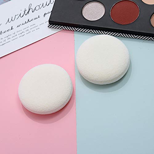 Empty Loose Powder box with Mirror Travel Portable Powder Case with Mushroom Sponge Puff DIY Cosmetic Foundation Powder Case Blusher Finishing Powder Jar Container (2pcs set)