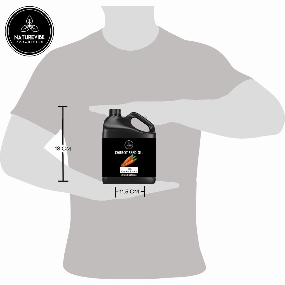 Naturevibe Botanicals Carrot Oil 32 Ounces | 100% Pure and Natural | Great for Skin Care and Hair Care