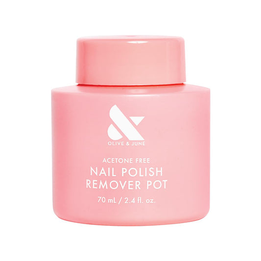 Olive & June Polish Remover Pot | Acetone-Free Nail Polish Remover with Sponge Lid for Mani + Pedi | No-Mess, Gentle & Effective Formula | Non Acetone | Vegan & Cruelty-Free | 60mL
